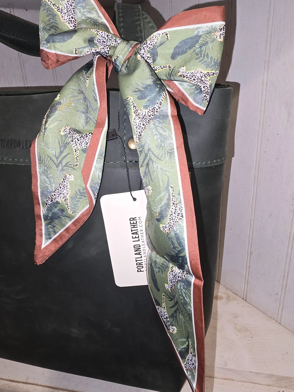 Portland Leather Montana Tote In Evergreen Color